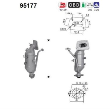 КАТАЛИТИЧЕСКИЙ НЕЙТРАЛИЗАТОР CITROEN C1 II PEUGEOT 108 1.0 VTi