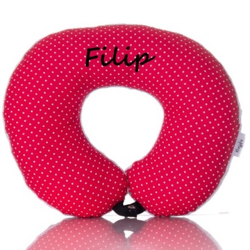 Poduszka podróżna z imieniem na prezent Rogal Zagłówek dla dorosłych kolory