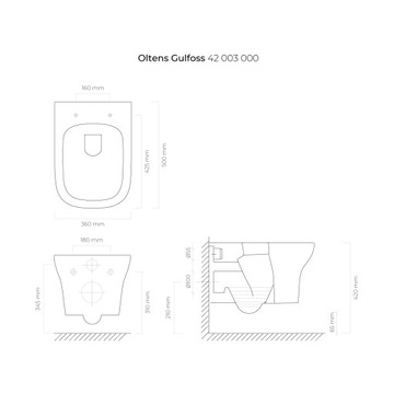 КОМПЛЕКТ ДЛЯ СКРЫТОГО МОНТАЖА OLTENS GEBERIT БЕЗ КНОПКИ