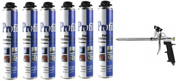 6x SOUDAL PROFIL ZIMOWA PIANKA PIANA PISTOLETOWA MONTAŻOWA + PISTOLET