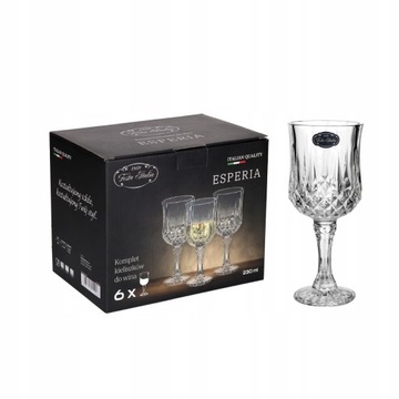 Красные белые бокалы 230 мл KPL 6pcs Festa Italia