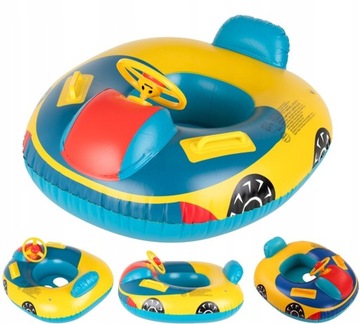 Надувной детский матрас-понтон с рулем.