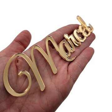 Набор украшений для торта на Крещение с именем ИМЯ, золотое зеркало