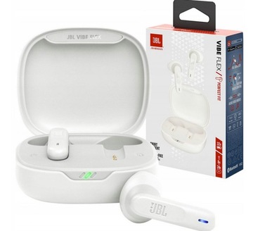 Słuchawki Bezprzewodowe Douszne JBL Vibe Flex Białe White Super Dźwięk