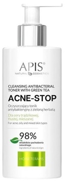 APIS ACNE-STOP OCZYSZCZAJĄCY TONIK ANTYBAKTERYJNY Z ZIELONĄ HERBATĄ 300 ML