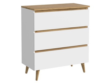 ШКАФ В СКАНДИНАВСКОМ СТИЛЕ NORGE 80 КОМОД БЕЛЫЙ ДУБ