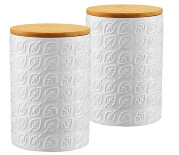 POJEMNIKI CERAMICZNE DO KAWY HERBATY CUKIER BIAŁE
