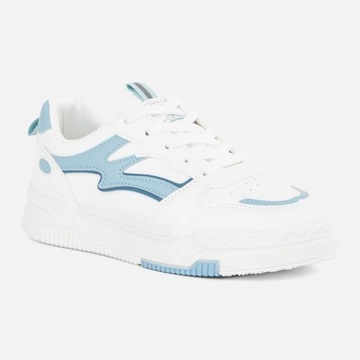 Białe sportowe buty damskie adidasy niebieskie 39