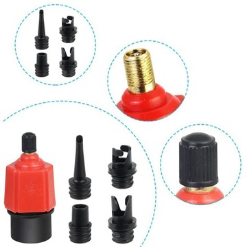 АДАПТЕР КЛАПАНА НАСОСА SUP PONTOO ДЛЯ НАДУВАНИЯ С 4 РАЗЛИЧНЫМИ НАСАДКАМИ