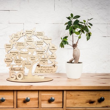 ПЕРСОНАЛИЗИРОВАННЫЙ ПОДАРОК ​​НА ДЕНЬ РОЖДЕНИЯ 18-99 ГРАВИРОВКА ДЕРЕВО - ПОЛЬСКАЯ РУЧНАЯ РАБОТА