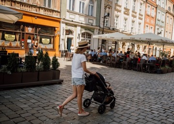 КОЛЯСКА MUUVO QUICK POLAND ДО 22 КГ + СУМКА ИЗ ФОЛЬГИ, МОСКИТНАЯ СЕТКА ROCKY GREY