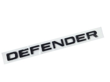 Emblemat do Land Rover napis DEFENDER Black Glossy