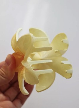 Пряжка, заколка для волос, большой цветок, цветок бохо, гавайский, белый