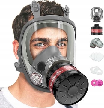 MASKA GAZOWA MASKA PEŁNA MASKA LAKIEROWA RESPIRATOR Z FILTREM