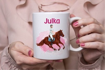 Подушка + чашка с верховой ездой + любое имя