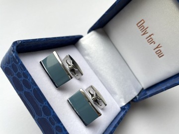 Srebrne spinki do mankietów EXC Polska Narodowa Flaga dla patrioty Etui SR.