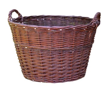 Wiklinowy KOSZ NA LIŚCIE DREWNO ZIEMNIAKI GOSPODARSKI 45 cm