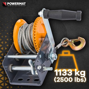 КАБЕЛЬНАЯ ЛЕБЕДКА ЛЕБЕДКА Ручная рукоятка 1133 кг Рукоятка 10 м 2500 фунтов