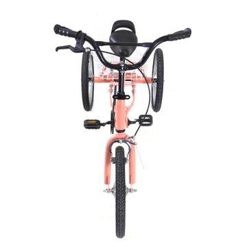 Детский трехколесный велосипед 16 дюймов с корзиной, оранжевый, 50 кг, 7–10 лет