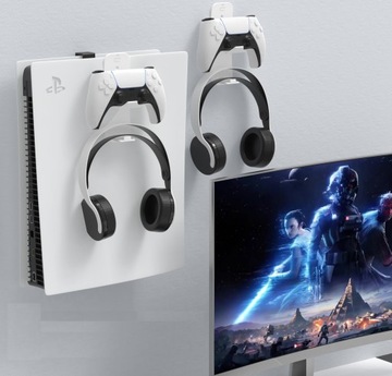 Uchwyt Ścienny Wieszak Mocowanie na Ścianę 2w1 do Sony PlayStation 5 PS PS5