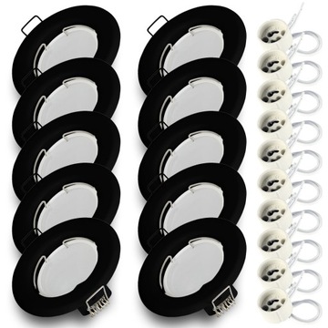 10x Oprawa wpuszczana halogenowa + żar LED GU10 7W