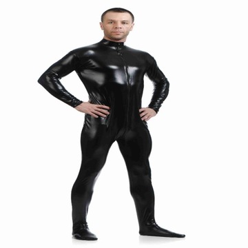 Zentai Body Metallic Spandex Body XL Czarny