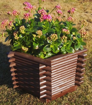 ДЕРЕВЯННЫЙ САДОВЫЙ ЦВЕТОЧНЫЙ ГОРШОК D08 РОЗАНДР