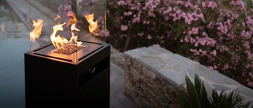 Обогреватель для террасы Газовый камин Faro Grey + крышка Planika