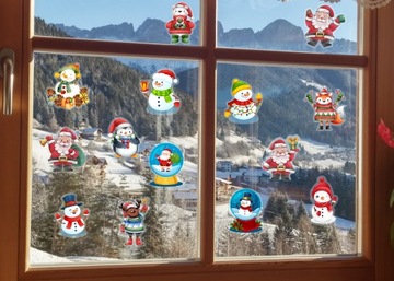 РОЖДЕСТВЕНСКИЕ НАКЛЕЙКИ на окна БОЛЬШОЙ НАБОР супер 03