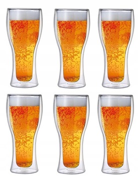 SZKLANKA WYSOKA TERMICZNA KUFEL DO PIWA KOKTAJLÓW Z PODWÓJNĄ ŚCIANKĄ 450ML
