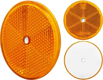 ODBLASK OKRĄGŁY NA ŚRUBY POMARAŃCZOWY WAŚ