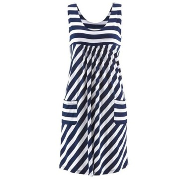 Fashion striped dress summer dress loose simple