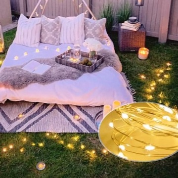 Проводные солнечные садовые фонари 100 светодиодов IP44 Теплый белый