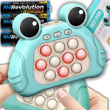 GRA POP IT POPIT ELEKTRYCZNA ANTYSTRESOWA ZRĘCZNOŚCIOWA + 3 BATERIE GRATIS