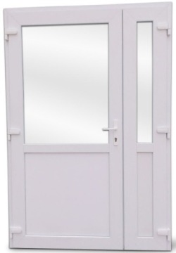 DRZWI ZEWNĘTRZNE PCV BIAŁE 125x210 DWUSKRZYDŁOWE