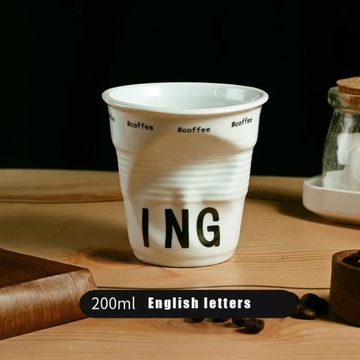 200ml Creative Ceramic Coffee Cup American Coffee Fold Design Cup Latte