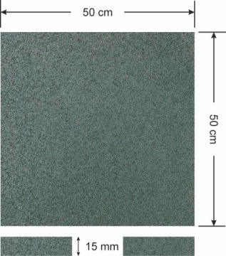 SBR резиновый коврик 50x50x1.5cm гибкая зеленая поверхность