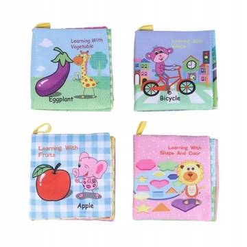4PCS Cloth Books for Babies First Year First Non-c