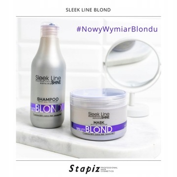 STAPIZ Sleek Line Blond Шампунь + маска для светлых волос 1000мл с шелком