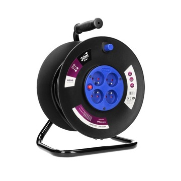 Катушечный удлинитель, 4 розетки 2P+Z, кабель ПВХ H05