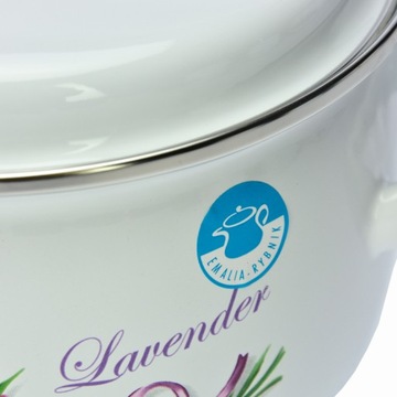 НАБОР ЭМАЛЬНЫХ ГОРШКОВ НАБОР 8 ПРЕДМЕТОВ, УКРАШЕННЫХ ЛАВАНДОВЫМ УЗОРОМ ИНДУКЦИЯ