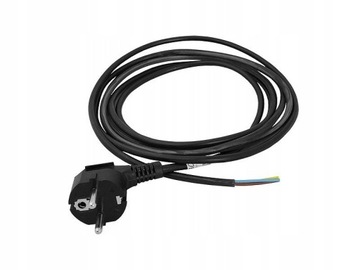 Przewód Kabel z wtyczką 3x1,5mm CZARNY 3m