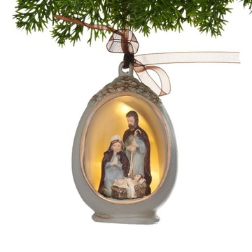 Szopka bożonarodzeniowa LED Zawieszka 10 cm HOLY FAMILY VILLA ITALIA
