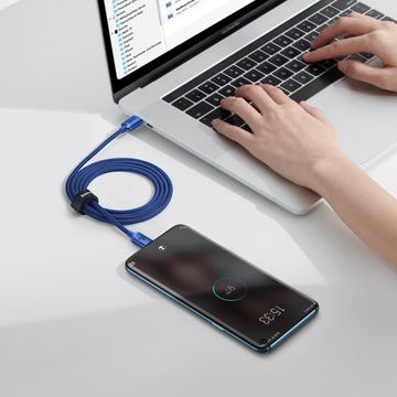 КАБЕЛЬ BASEUS FAST USB-C ДЛЯ ТЕЛЕФОНА И КОМПЬЮТЕРА ПРОЧНЫЙ КАБЕЛЬ 100 Вт 1,2 м