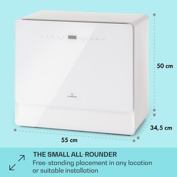 МИНИ-ОТДЕЛЬНО СТОЯЩАЯ НАСТОЛЬНАЯ ПОСУДОМОЕЧНАЯ МАШИНА KLARSTEIN 5 КОМПЛЕКТОВ 7 ПРОГРАММ