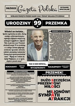 1-99 URODZINY PREZENT ORYGINALNY DLA FACETA GAZETA