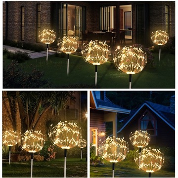 САДОВАЯ СОЛНЕЧНАЯ ЛАМПА 4 В 1 НОВЫЙ СВЕТОДИОДНЫЙ ФЕЙЕРВЕРК 4X120 С ПУЛЬТОМ CE CE