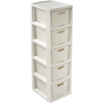 REGAŁ KOMODA SZAFKA 5 szuflad DO ŁAZIENKI RATTAN