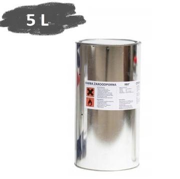 FARBA LAKIER ŻAROODPORNA DO KOMINKÓW PIECY GRILLA GRAFITOWA 5L TRWAŁA