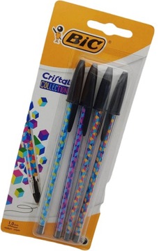 DŁUGOPIS CRISTAL COLLECTION 1mm 4szt BIC